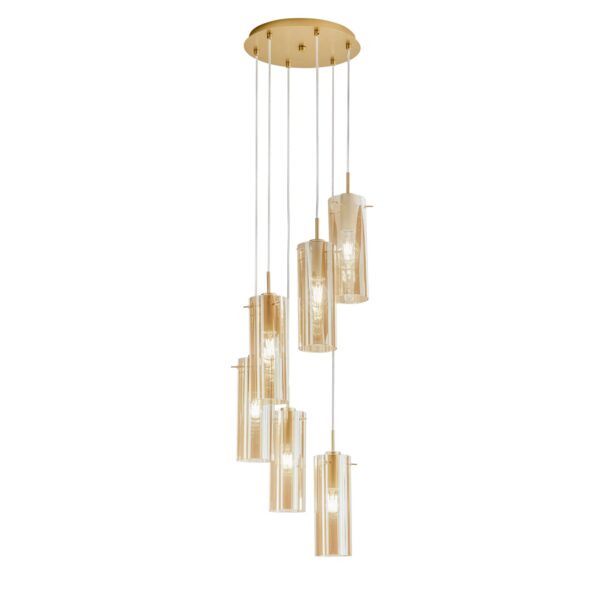 Candeeiro Suspensão Magic 6x E27 Dourado