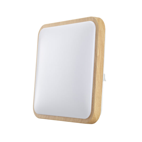 Plafon LED Quadrado Saliente Madeira 18W IP20