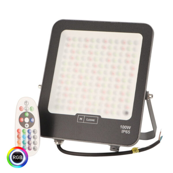 Projetor LED Napoli Plus Preto 100W RGB IP65