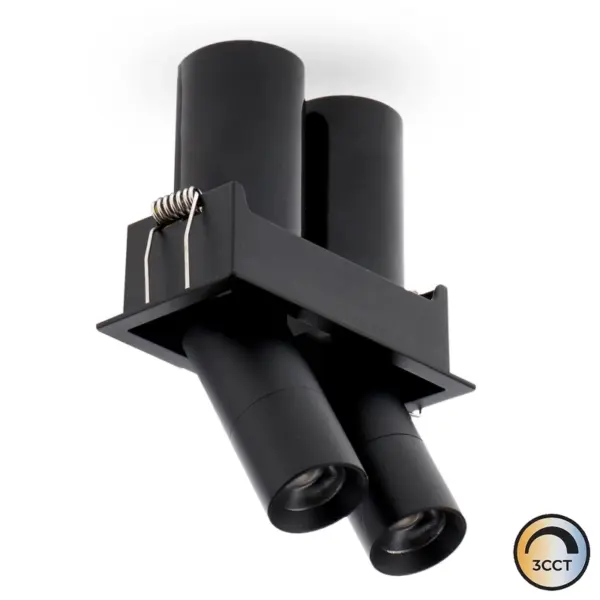 Downlight LED Basculante Preto 5W+5W CCT3 IP20