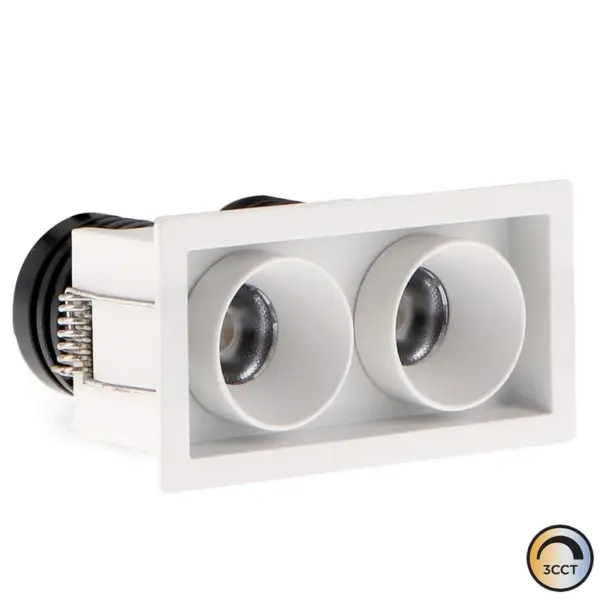 Downlight LED Quadrado Branco 5W+5W CCT3 IP20
