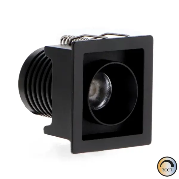 Downlight LED Quadrado Preto 5W CCT3 IP20