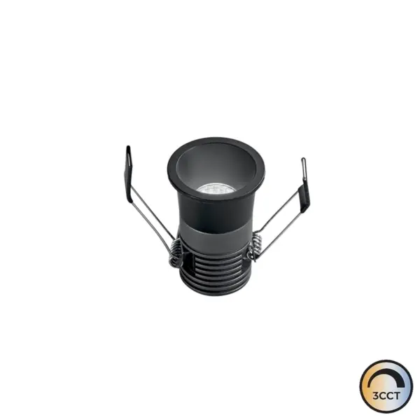 Mini Spot LED DOT Redondo Preto 5W CCT3 IP20