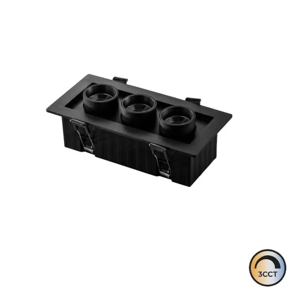 Downlight LED Basculante Preto 16W CCT3 IP20