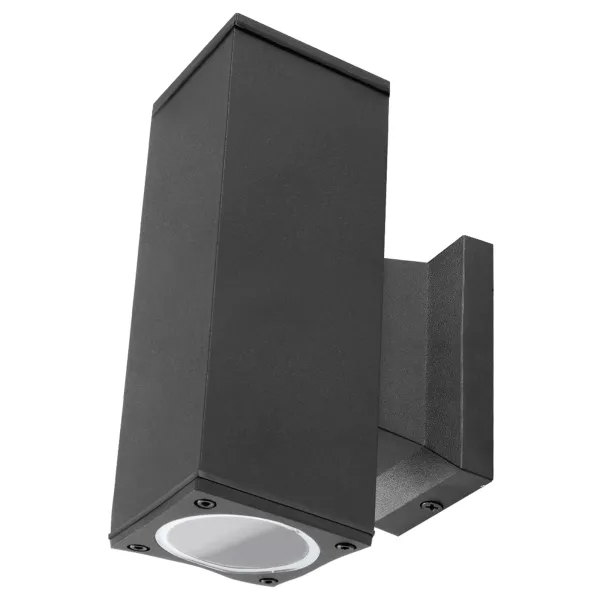 Aplique de Parede Quadrado 2xGU10 Preto IP65