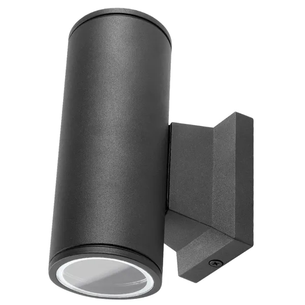 Aplique de Parede Redondo 2xGU10 Preto IP65