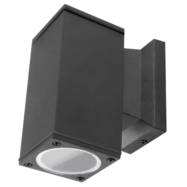 Aplique de Parede Quadrado GU10 Preto IP65