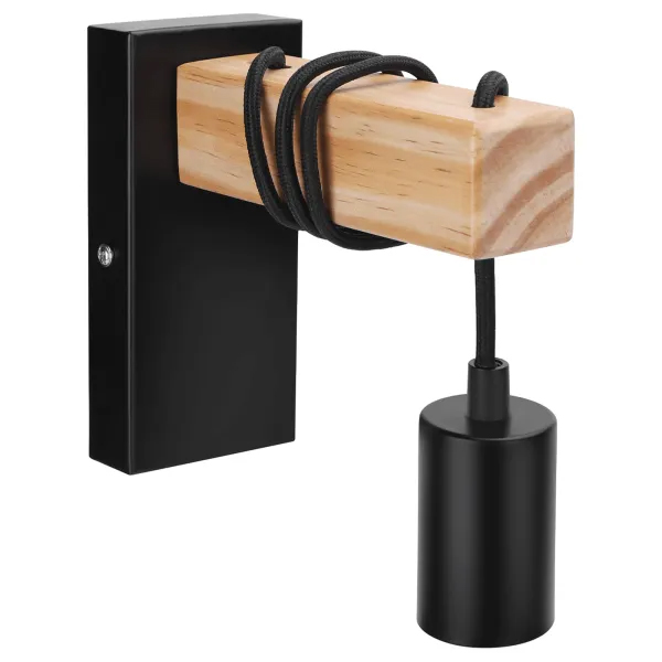 Aplique de Parede E27 Preto IP20