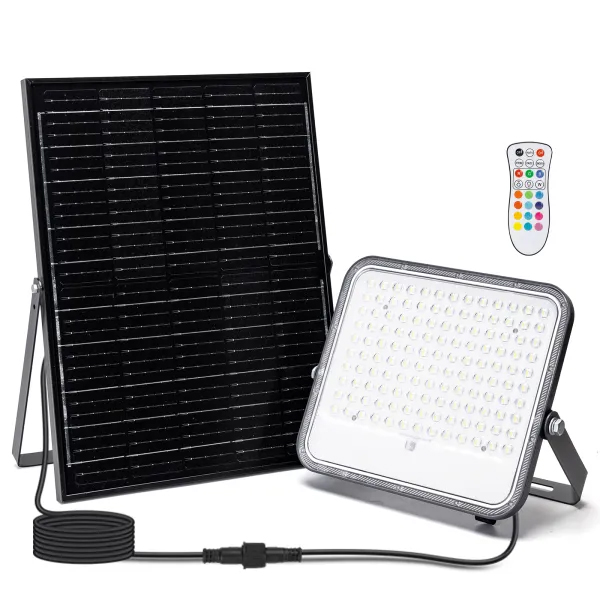Projetor LED Solar Cinza 200W RGB+W IP66