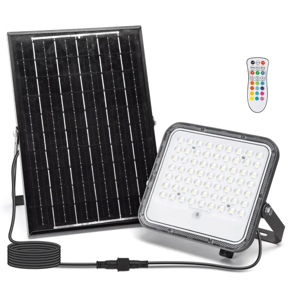 Projetor LED Solar Cinza 100W RGB+W IP66