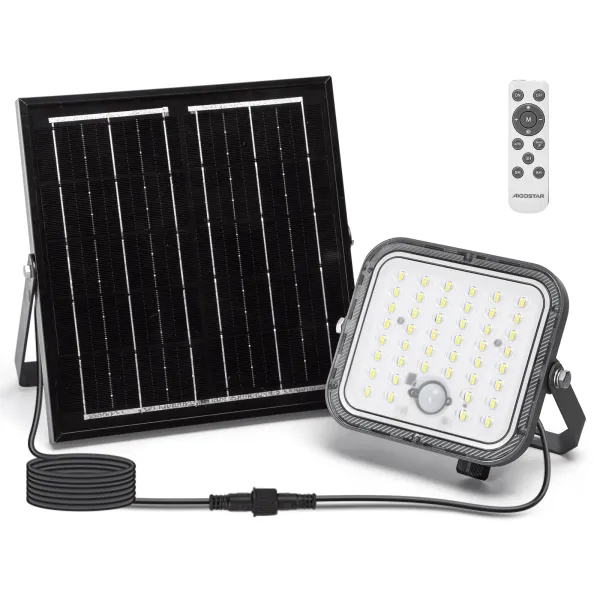 Projetor LED Solar c/Sensor Cinza 80W 6500K IP66
