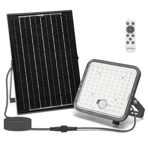 Projetor LED Solar c/Sensor Cinza 120W 6500K IP66