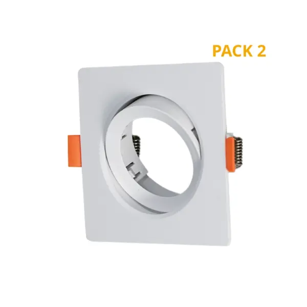Aro GU10 Oniro Orientável Quadrado Branco IP20 Pack 2