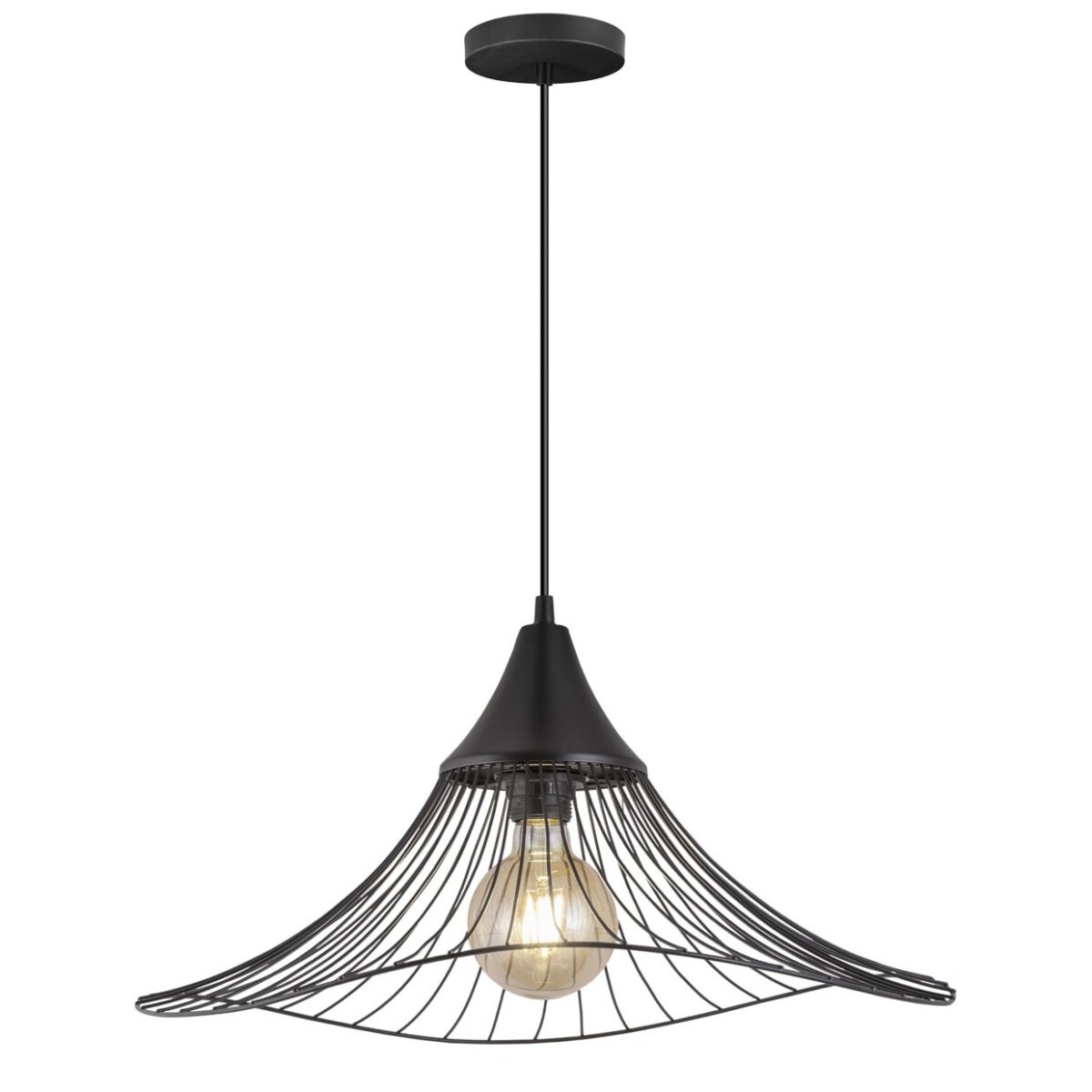 Candeeiro Suspensão Mina 1x E27 Preto