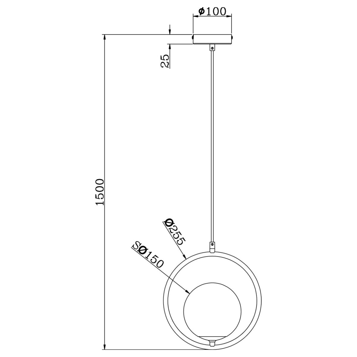 Candeeiro Suspensão Odil 1x E14 Dourado - Image 3